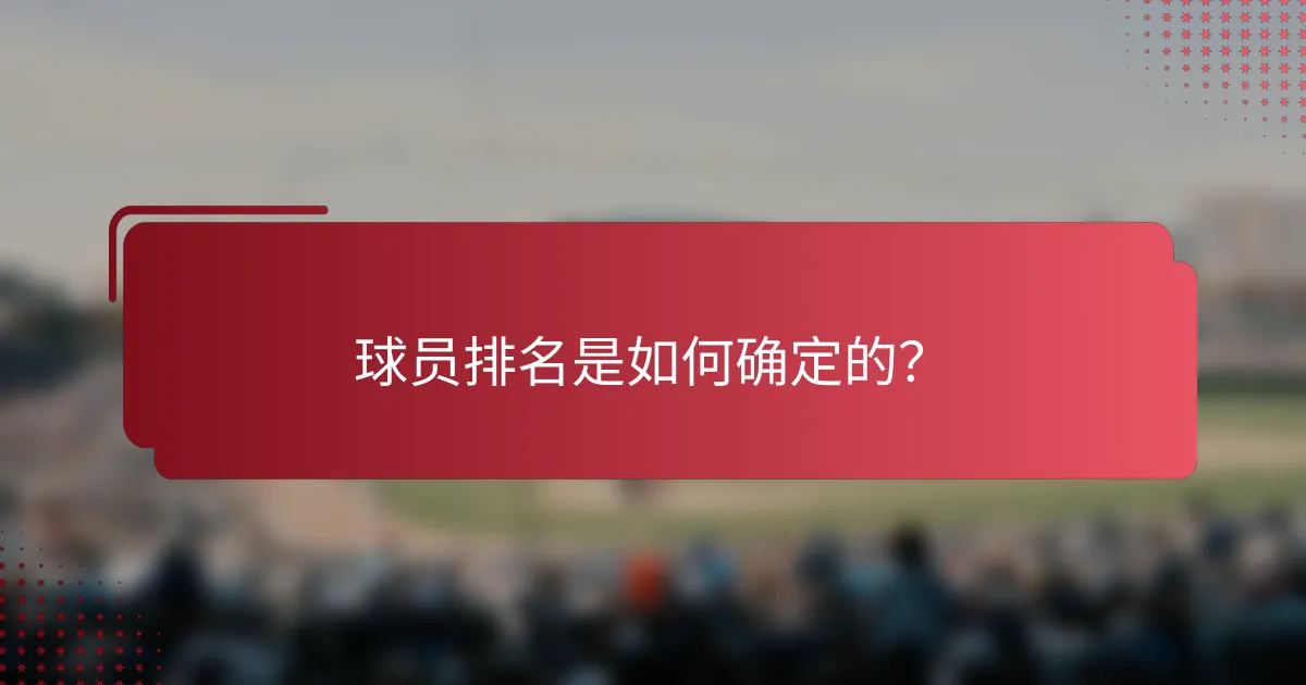 球员排名是如何确定的？