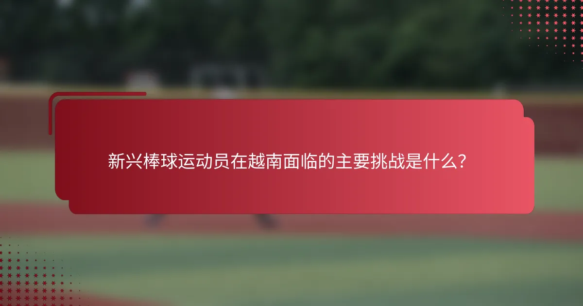 新兴棒球运动员在越南面临的主要挑战是什么？