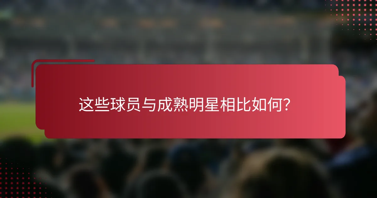 这些球员与成熟明星相比如何？